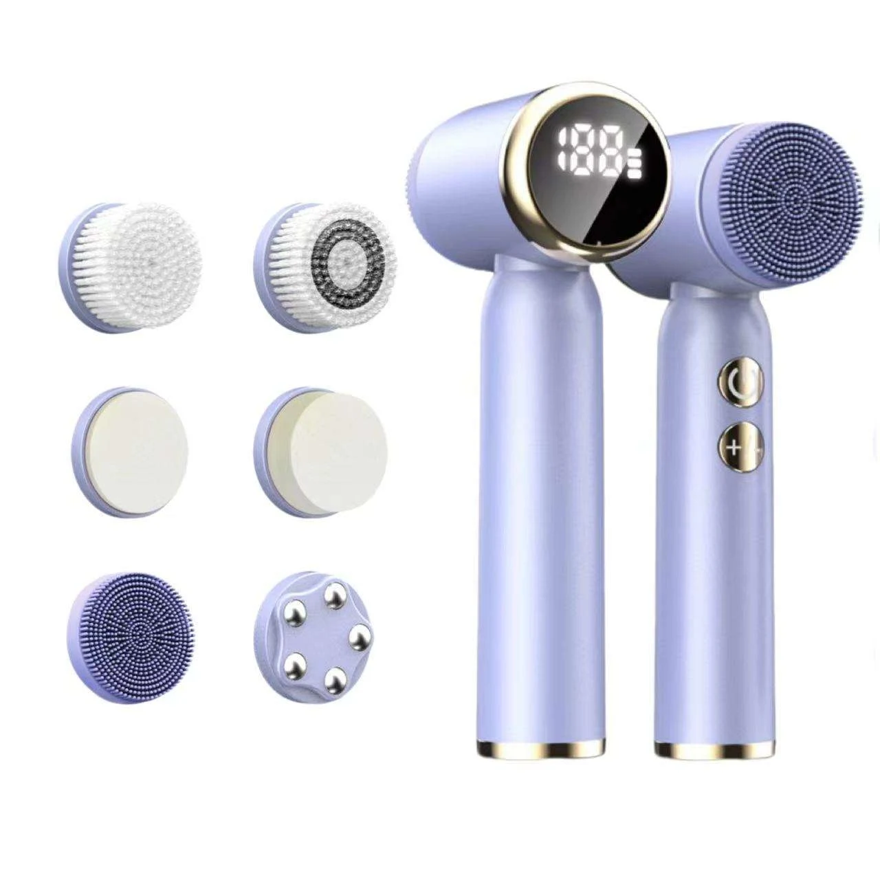 

Soft Synthetic Rechargeable Ipx7 Waterproof USB Charge Silicone Led Hand Facial Cleansing Brush Ultrasonic Face Cleaner