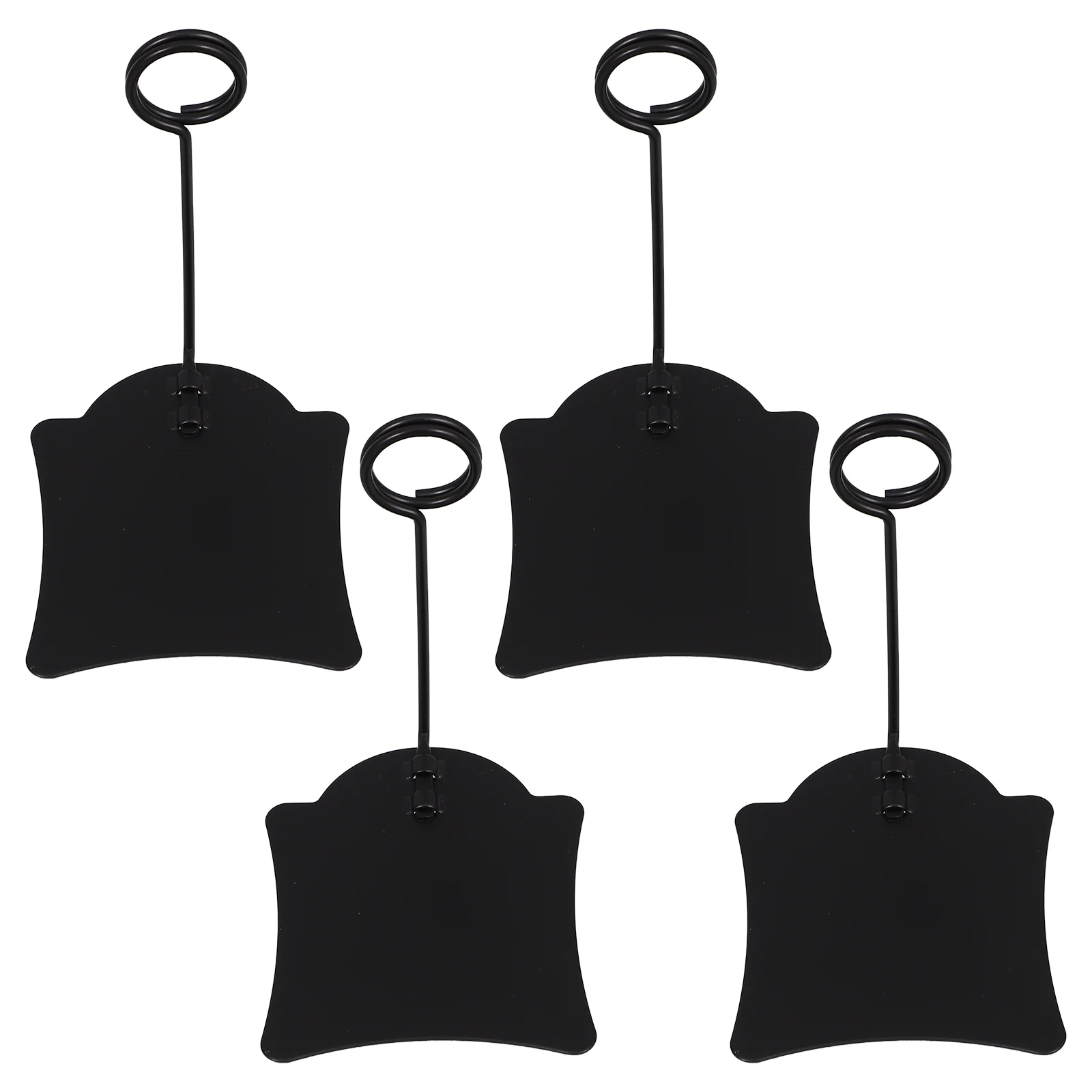 

4 Pcs Price Tag Clips Iron Material Supermarket Sign Holder Desk Display Rack Food Table Menu Stand Black Color Portable