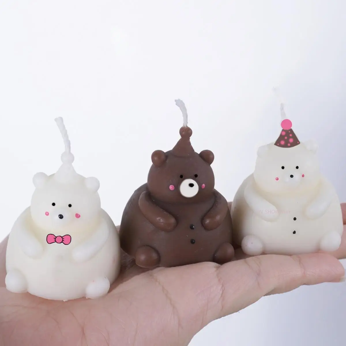 DIY Bear Candle Silicone Mold 3D Cartoon Hat Fat Bear Scented Candle Cute Animals Plaster Mould Making Handmade Mold Home Decor