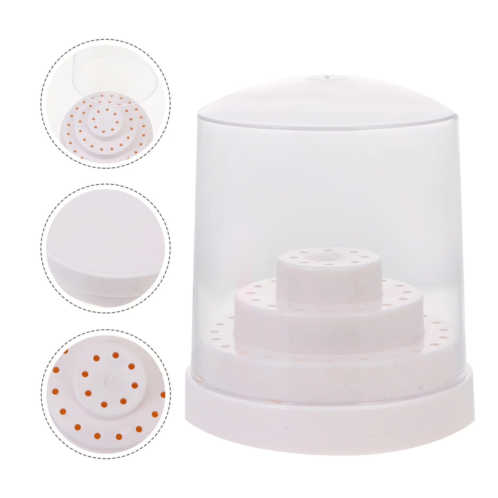 

2pcs 48-Hole Nail Grinding Head Storage Box Transparent For Salon Home Diy Manicure Practice Nail Drill Bits Case Organizer