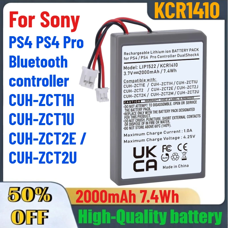 

2000mAh 7.4Wh KCR1410 Battery for Sony PS4 PS4 Pro Controller CUH-ZCT1H CUH-ZCT1U CUH-ZCT2E / CUH-ZCT2U