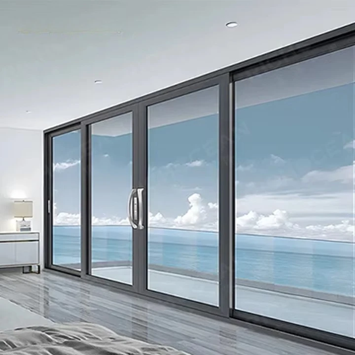 RICHOCEAN Factory Direct Waterproof Aluminum Sliding Door Heavy Double Glazing Tempered Glass Doors