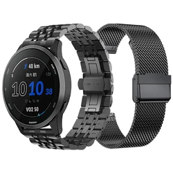 Correa de Metal de acero inoxidable para Garmin Forerunner 255 Music 55 245 645 banda de malla Vivoactive 4/Venu 2 Plus Sq pulsera de reloj