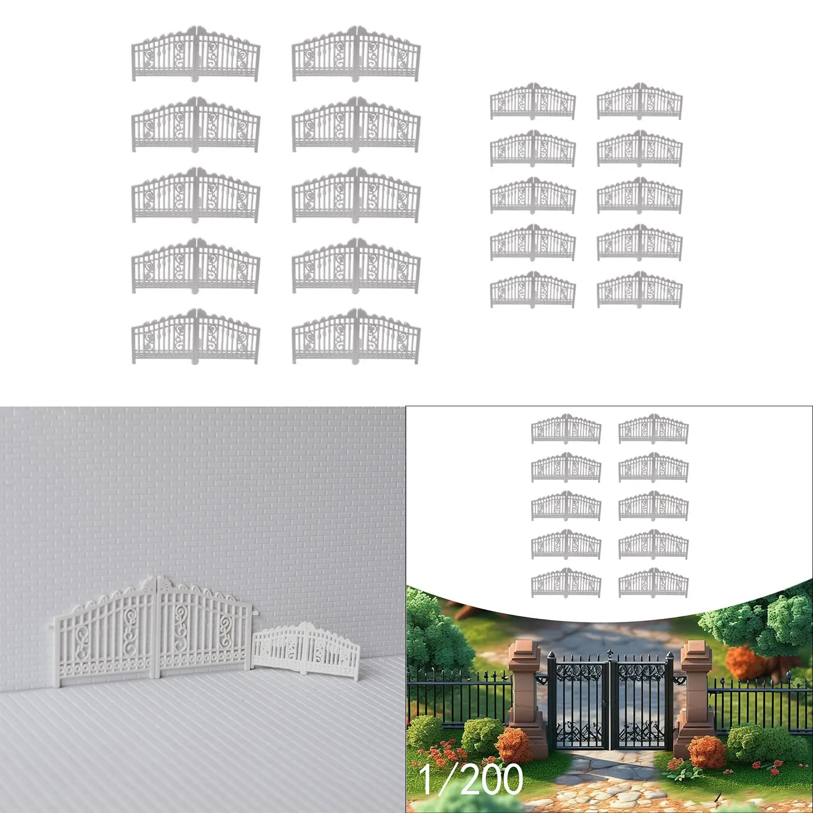 

10 Pieces Garden Gate Model Crafts Micro Landscape Door Miniature Yard Fence