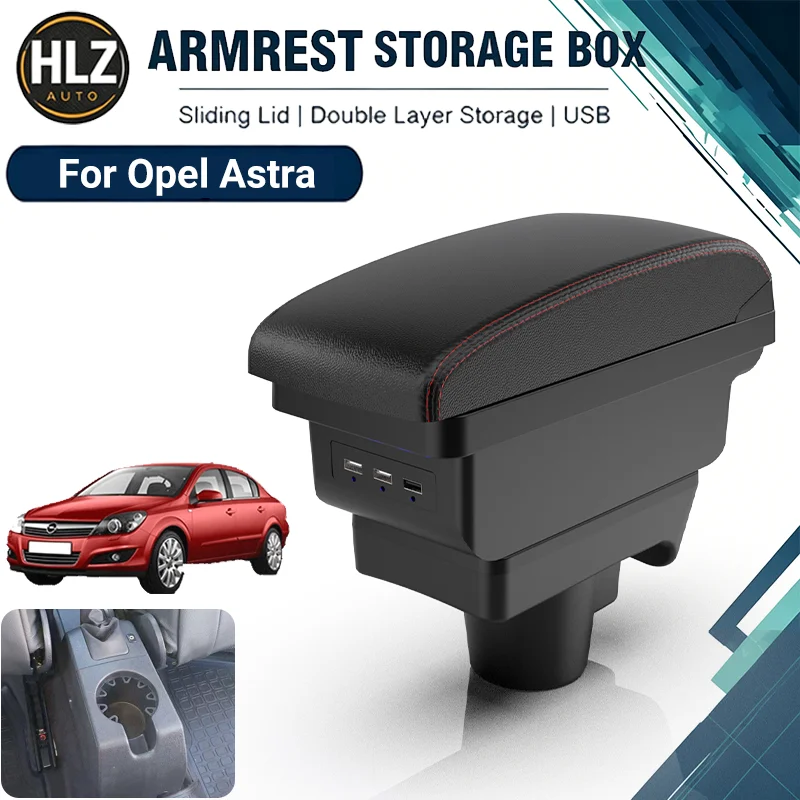 Armrest For Opel Astra Car Console Storage Box With USB Interior Design Car Accessories