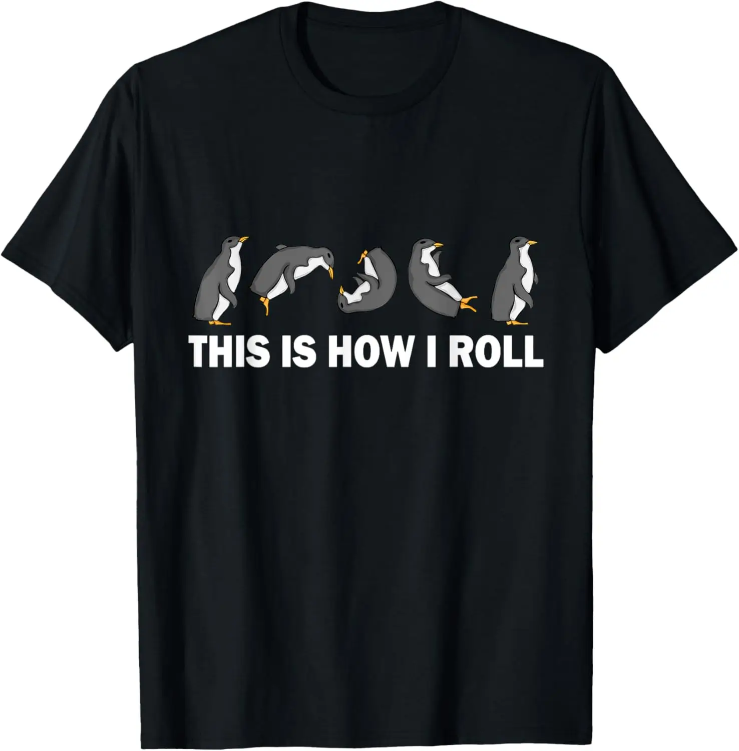 

Cute Penguin Kids This Is How I Roll Funny Penguin T-Shirt Custom Printed Graphic T Shirts Y2k Mens T Shirt Camisas Streetwear