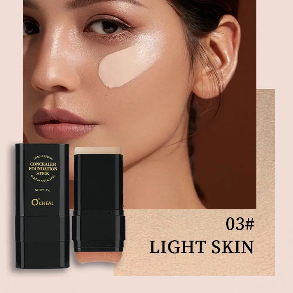 Two In One Concealer Foundation Stick Facial Matte Waterproof Bronzer Contouring Face Coverage Moisturizing Makeup Cream