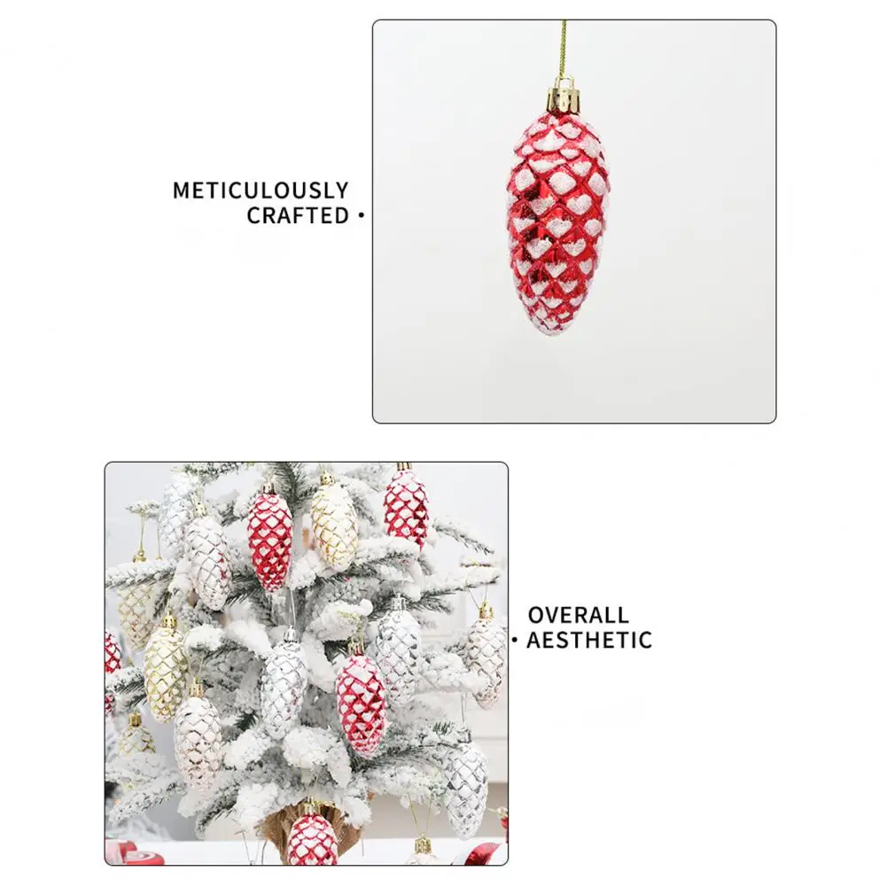 Christmas Hanging Pinecones Christmas Tree Ornaments Sparkling Durable Christmas Pinecone Ornaments Set of 5 for Xmas