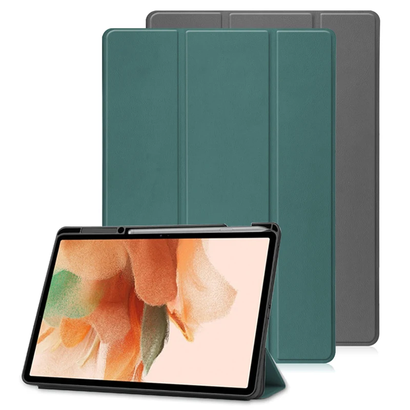 

Чехол для Samsung Tab S7 Fe 12,4 дюйма с держателем для карандашей, тройная подставка, чехол для планшета, чехол для Galaxy Tab S7 FE, чехол для S7 Plus