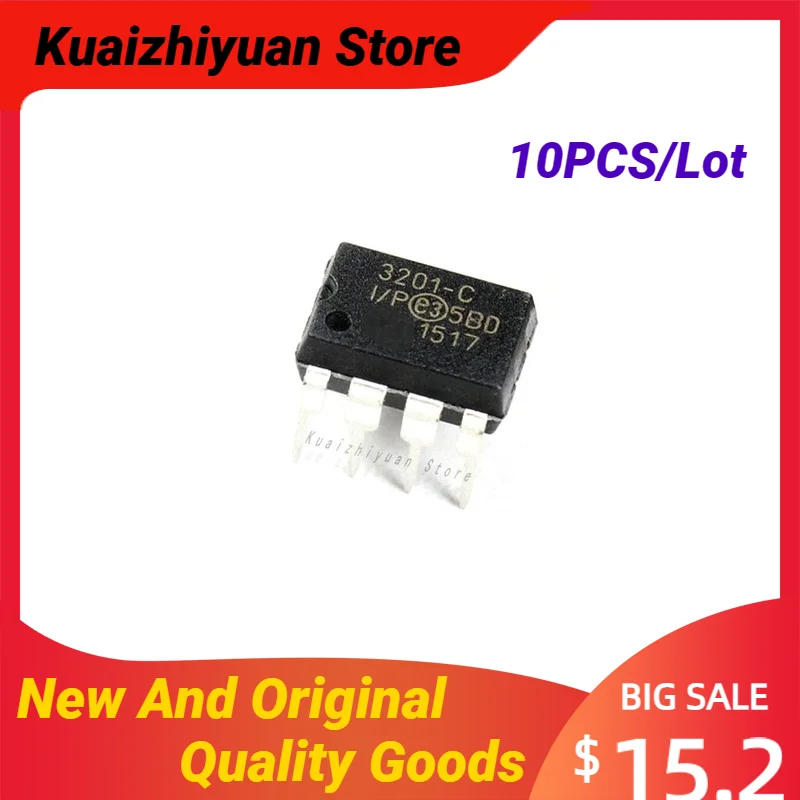 10PCS/Lot New And Original MCP3201-BI/P MCP3201-CIP MCP3201B MCP3201C DIP8 A/D Converter with Serial Interface Quality Goods