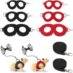 3Pcs PU Leather Hamster Chest Strap 3Colors Anti Lost Rope Squirrel Leash Traction Rope Windproof Small Guinea Pig Harness