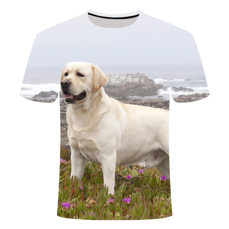 

3D Printed Pet Dog T-shirts Labrador Retriever Large T-shirt Pattern Can Be Customized Child and Adult Size 4-20 Years Oversized