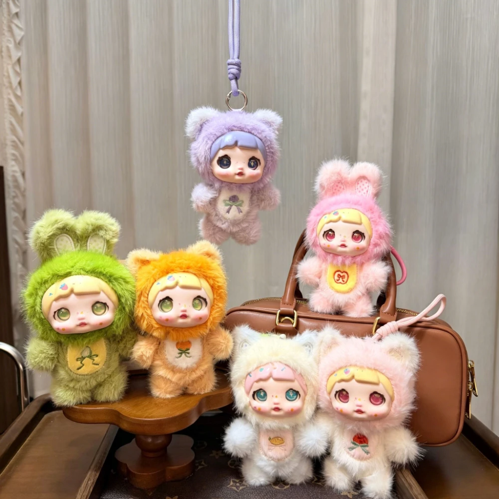 Cute Transform Fruit Doll Bag Charm Keychain Vinyl Plush Mini Doll Trendy Collectible Figure Backpack Pendant Decor Gift