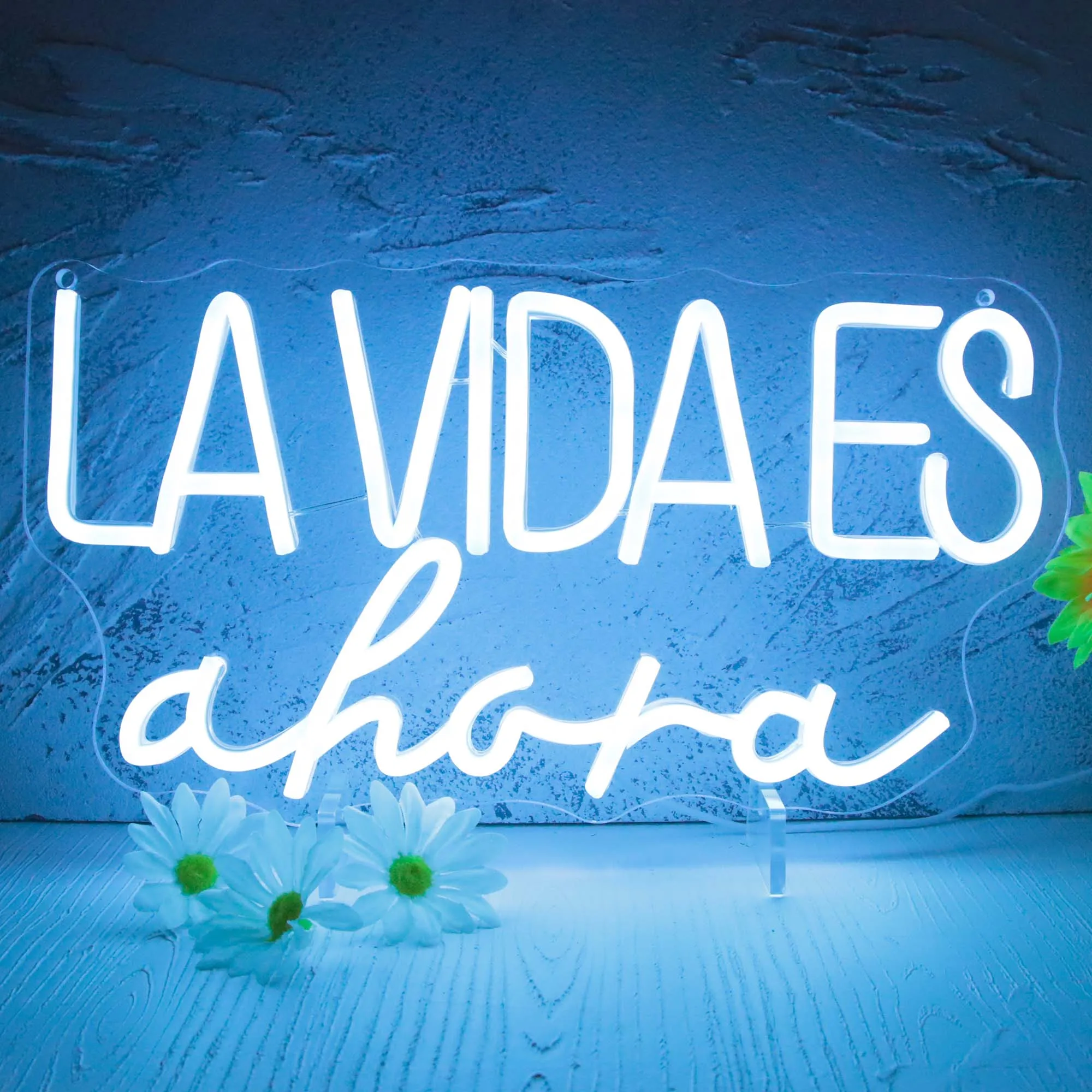 

LA VIDA ES Ahora Neon Led Signs Neon Lights Led Lights Spanish Neon Sign Bedroom Room Decor Wall Hanging Sign Wedding Bar Party