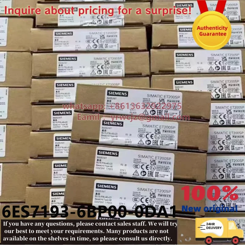 SIEMENS 6ES7193-6BP00-0DA1 SIMATIC ET200SP Basic Unit Push-in Terminal PLC Module, Brand New Original in Stock