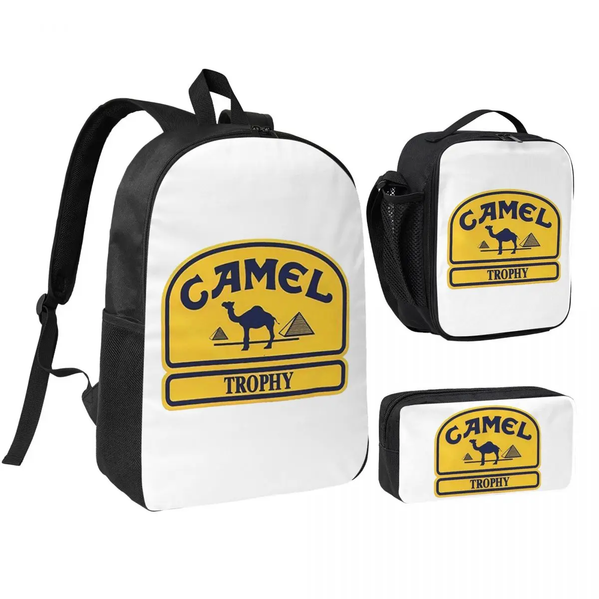 

Camel Trophy Backpack Boys Girls BookBag School Bag Shoulder Bags 3ps Insulated Lunch Bag Pencil Case