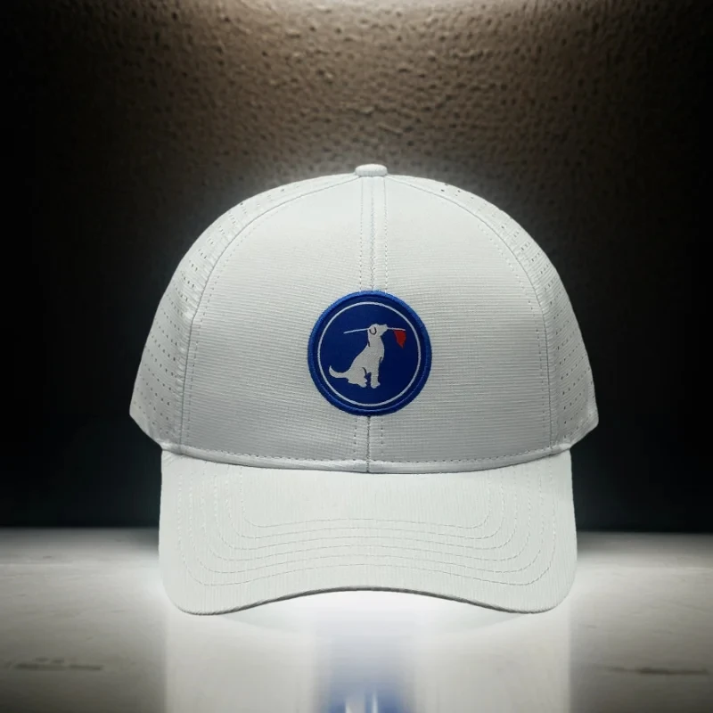 

Wholesale High Quality Golf Hat with Custom Woven Patch Logo Laser Cutting Hole Perforated Breathable 6 Panel Waterproof Cap