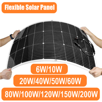 PowMr 200W 120W 100W 80W 60W 50W 40W 20W Flexible Solar Panel Portable Solar Kit for 12V Battery Charger Camping RV Power Supply