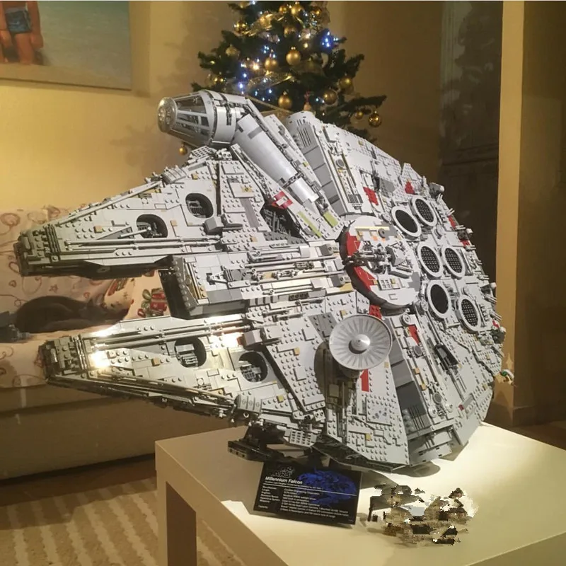 7541 Teile UCS Space Wars Plan Luxus Millennium Big Falcon Raumschiff Bausatz Puzzle-Modell 75192 Bausteine Geburtstagsgeschenke
