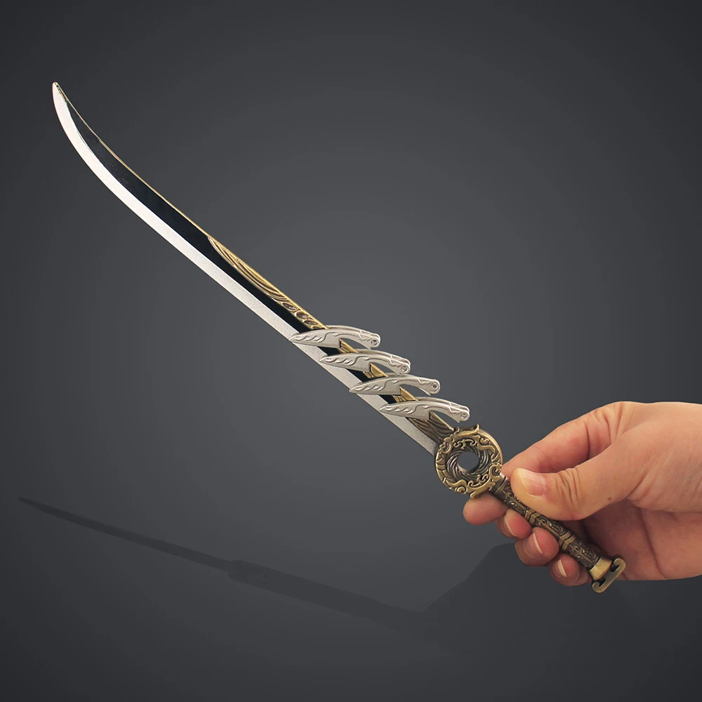 Han Li-modelo de espada antigua, cóctel dorado, hoja madre, modelo de Metal periférico, adornos de decoración de escritorio, regalos de cumpleaños, Juguetes