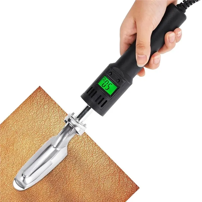 J1UL1N Mini Digital Display Leather Iron, For Craft Leather Repair, Leather Wrinkle Removal,50-300℃ Temperature Adjustable