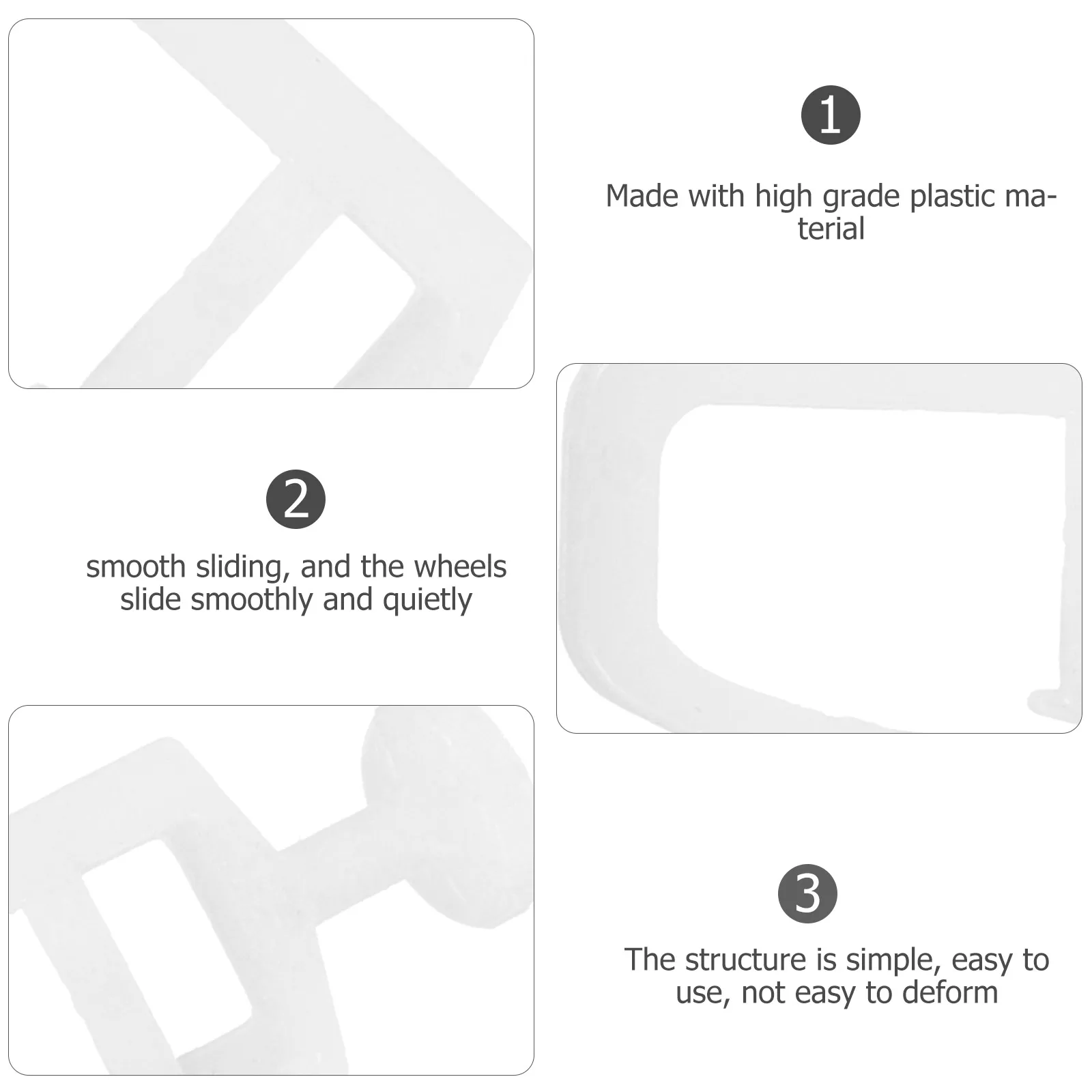 

50pcs Curtain Track Pulley Plastic Flexible Bendable Ceiling Vertical Blinds Supply Smooth Wheel Hook Large Curves High