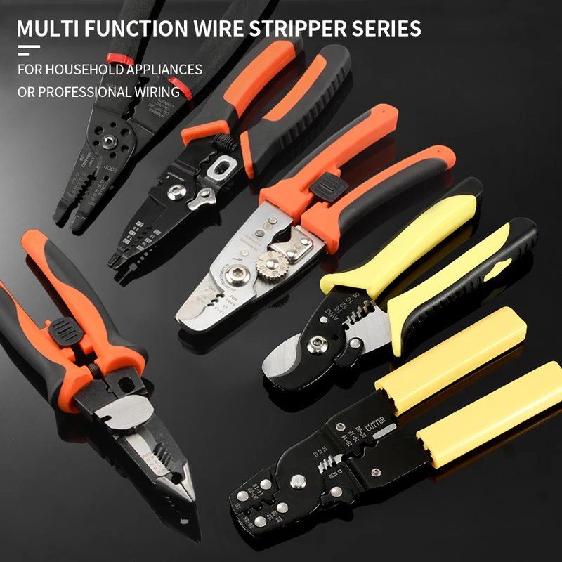 Multifunction Wire Stripper Cutter Long Nose Pliers Side Cable Shears Electrician Hand Tools