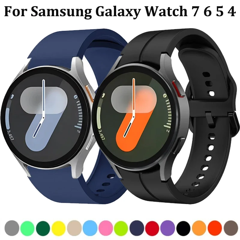 Silikonarmband für Samsung Galaxy Watch 7 6 5 4 40mm 44mm Sportarmband für Samsung Galaxy Watch 6 4 Classic 47/46mm Uhrenarmband
