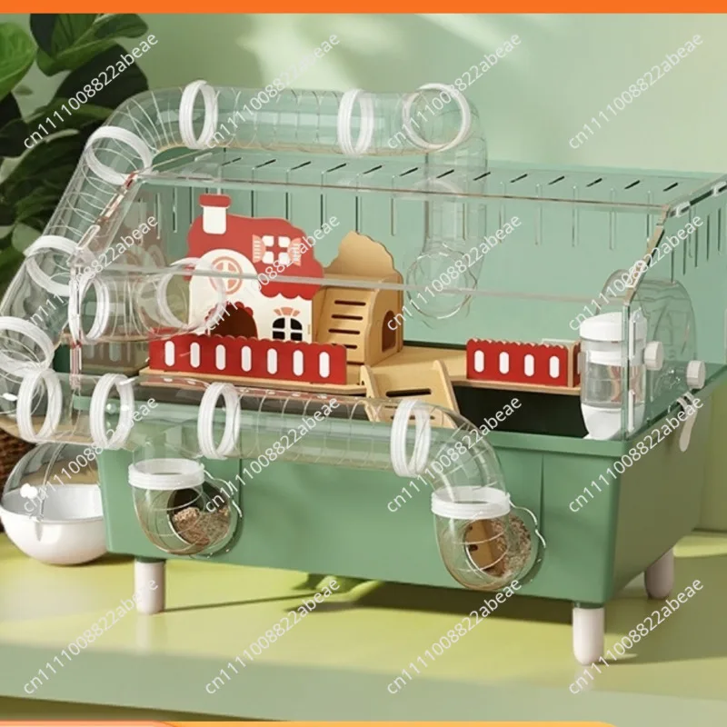 Luxury Transparent Hamster Villa Cage With Raised Tunnel And Scenic Habitat For Dwarf Hamsters For Kids And Pet Lovers Display