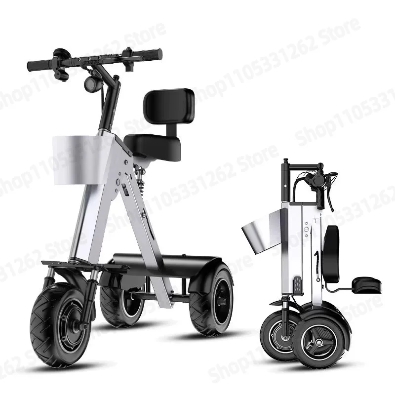 Lightweight Portable Adult Electric Tricycle, Mini Folding Three Wheel Mobility