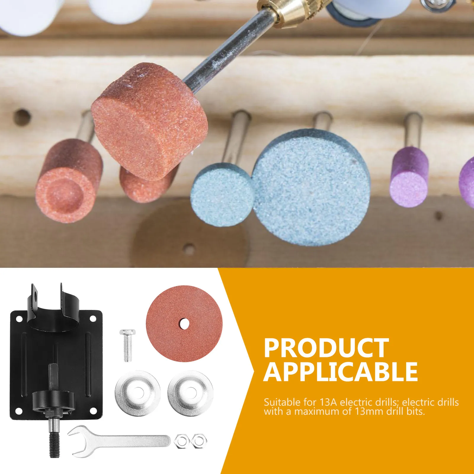 1Set Electric Drill Grinder Base Metal Holder Kit for Sharpening Polishing Jade Jewelry Edging Support Grinding Machine Fixing