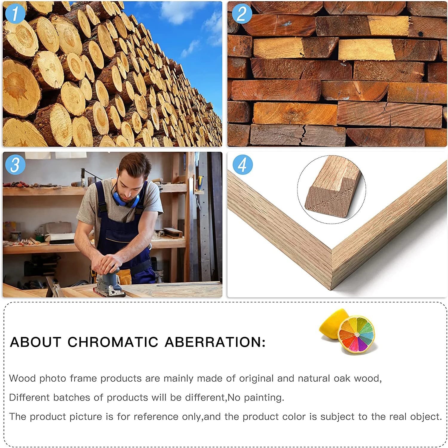 Natural Solid Oak Wood Picture Frame Interior Decoration Photo Frames For Pictures Wall Hang Picture Frame Rectangle Frame