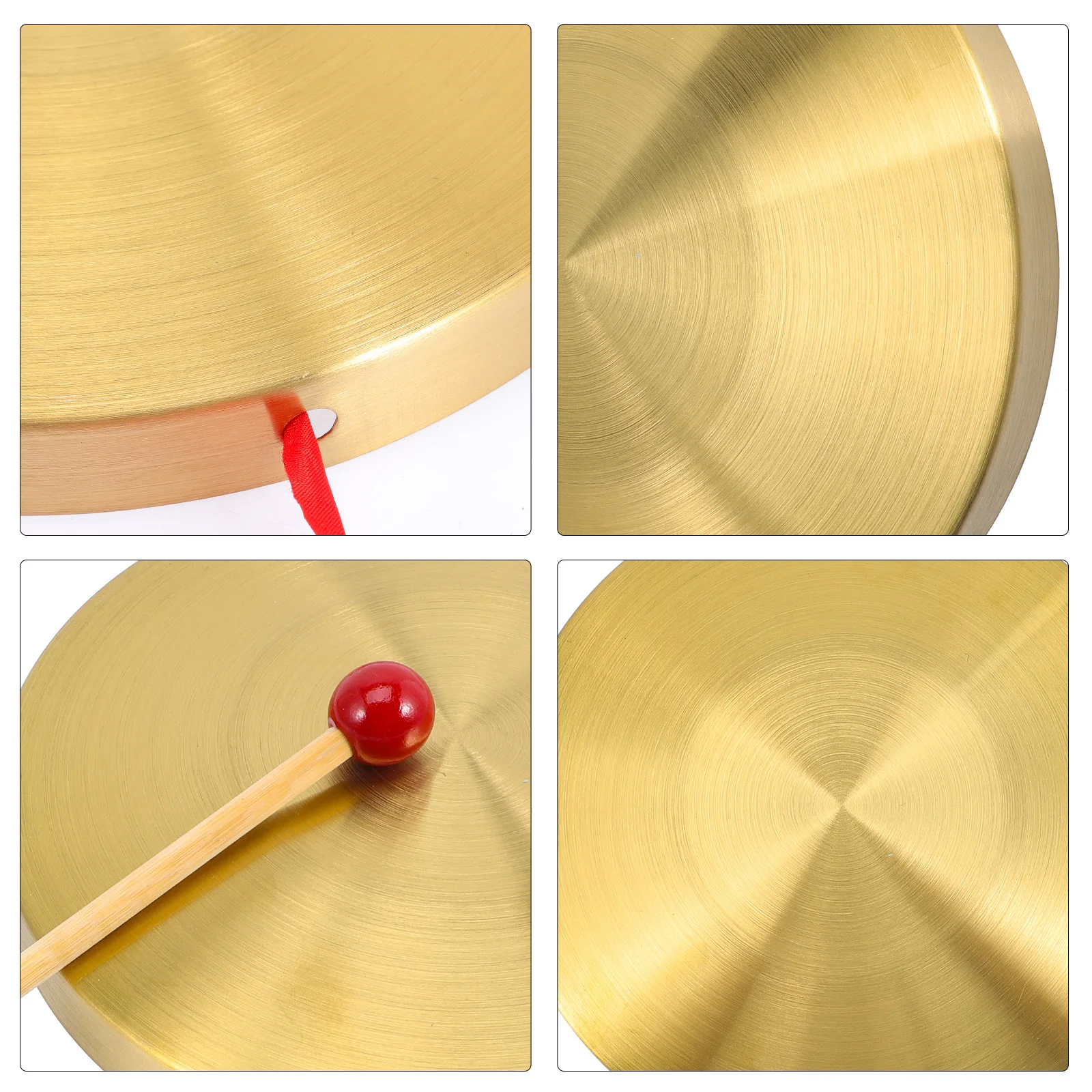 

Copper Gong Instrument Handheld Anti-Flood Warning Percussion Loud Resonant Sound For Party Opening Basketball Events