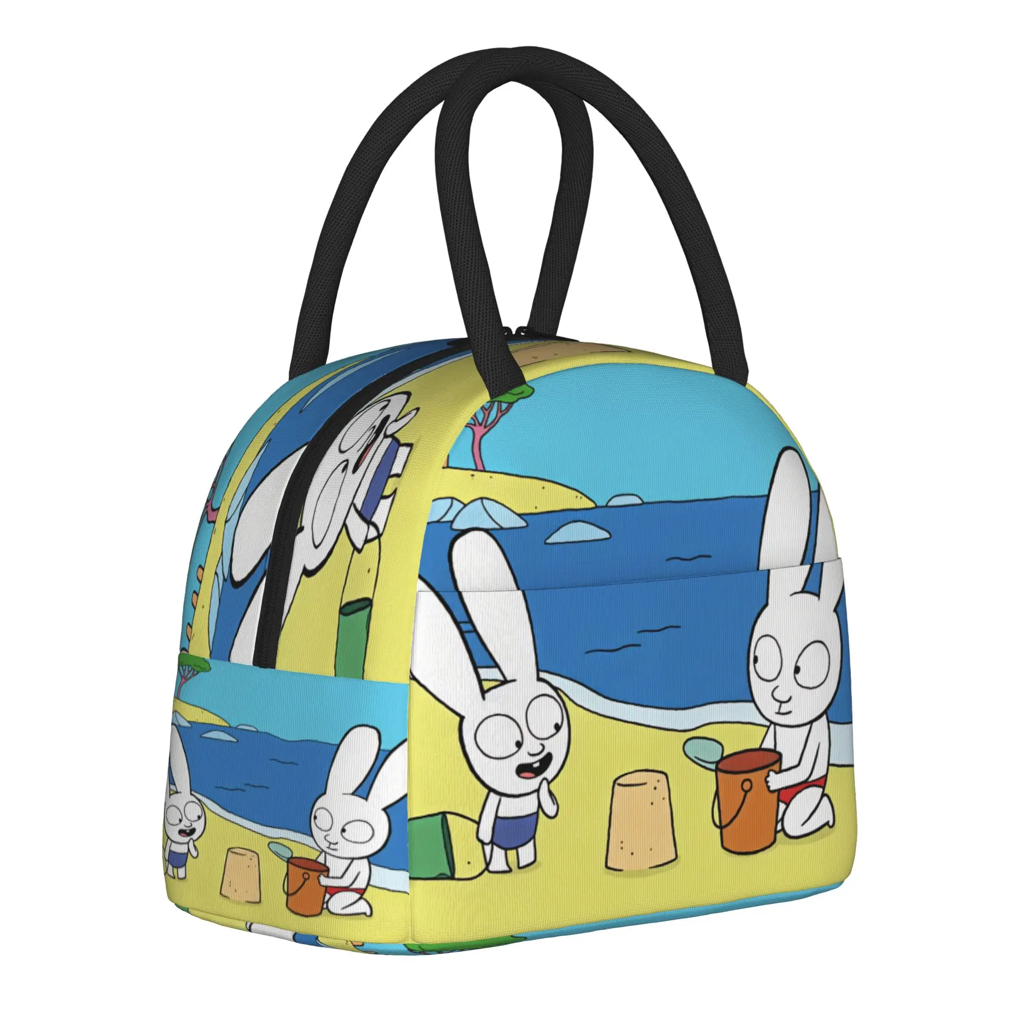 Simon Super Rabbit Lunch Bag  Vintage Lunch Box For Women School Portable Insulated Cooler Bag Oxford Graphic Tote Food Bags