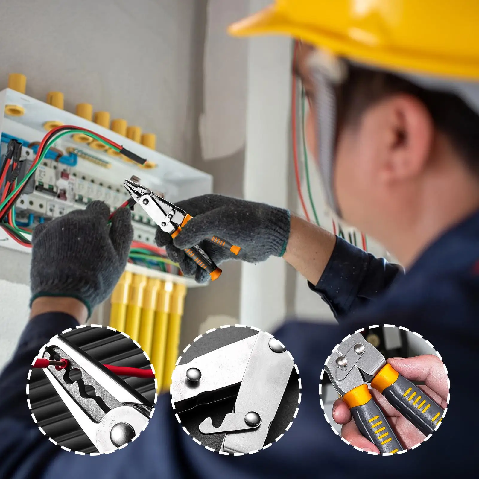 Abisolierzange, 2-in-1-Schere, Werkzeug, Schneidezange für elektrische Arbeiten, Abisolieren, Schneiden, Crimpen, Schälen, Drähte, Kabelbrechen