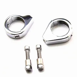 Chrome Fork Turn Signal 41mm Clamp Mount for Harley Honda Kawasaki Yamaha Suzuki