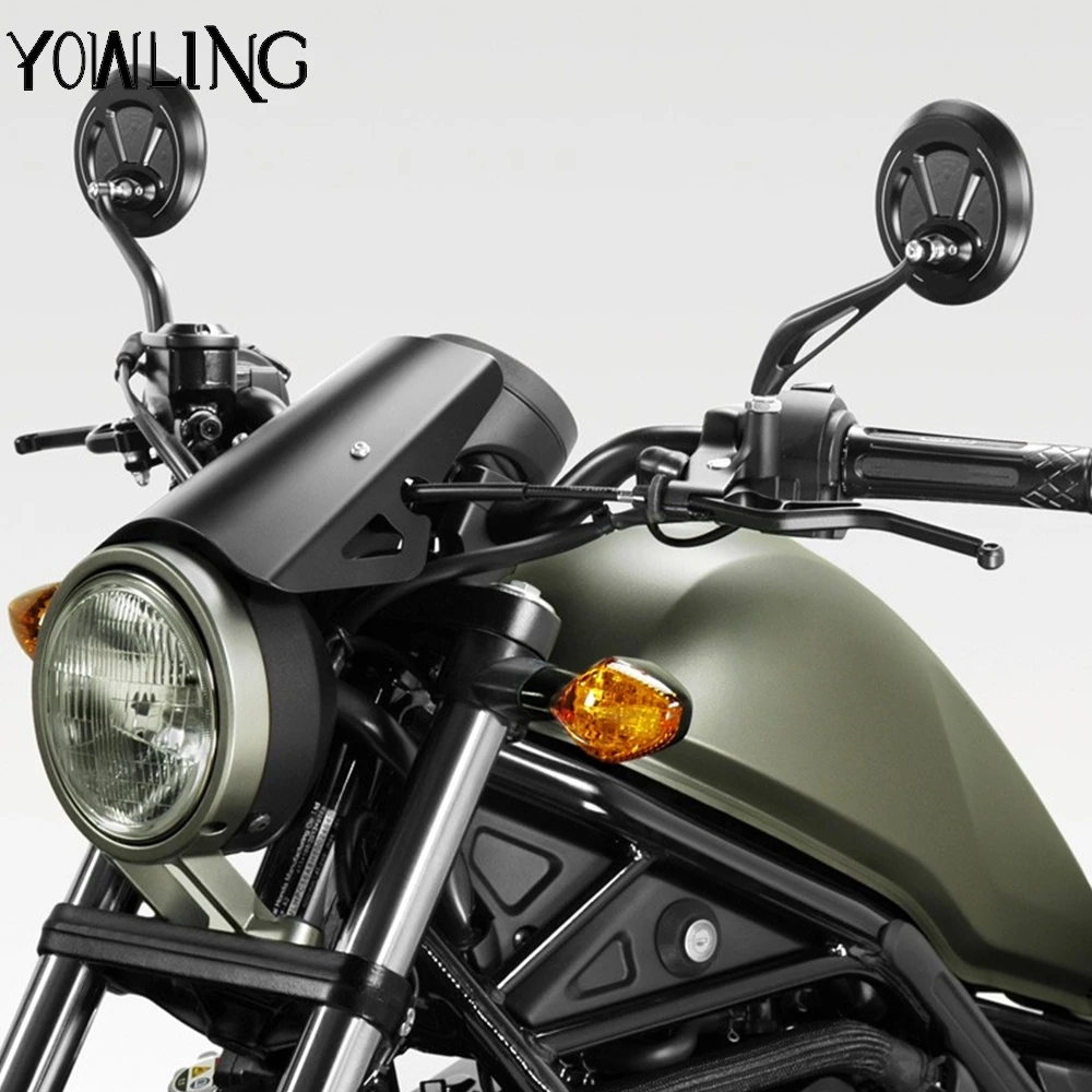 Windproof Windscreen Visor For HONDA CMX500 REBEL500 2017 -2020 2021 2022 2023 2024 2025 2026 Windshield Fairing Deflector Guard