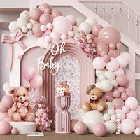 141 Pcs Dusty Pink Balloon Arch Kit Dusty Pink Light Pink Sand White Balloons for Baby Shower Gender Reveal Birthday Decor