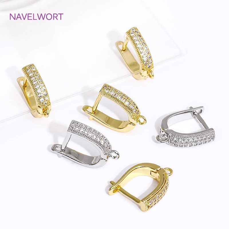 18K Gold Plated Shvenzy Earwires Fasteners For Earrings,Brass Earring Hooks,DIY Women's Anti-Allergy Earrings Making Accessories image 2