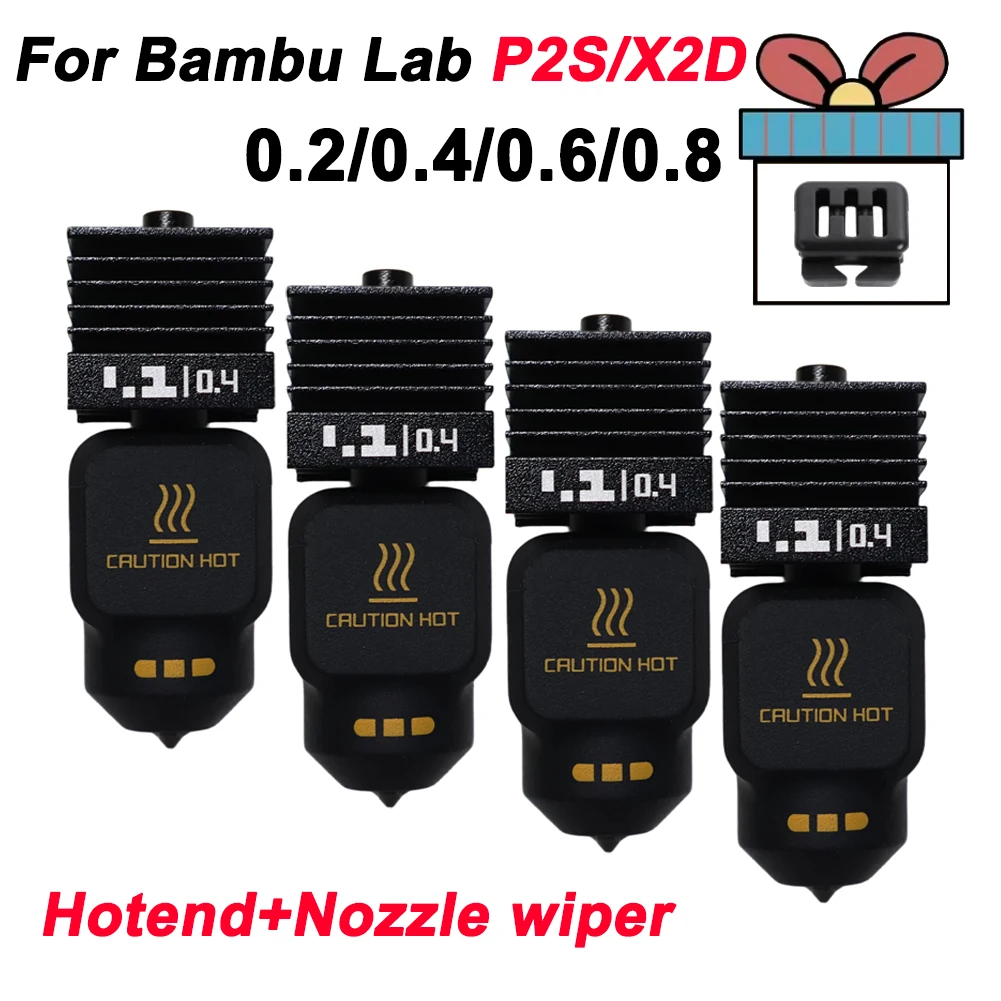 For X2D P2S Hotend For Bambu Lab P2S Standard Flow Hotend High Quality Fast Printing Removable Nozzle 0.2 0.4 0.6 0.8