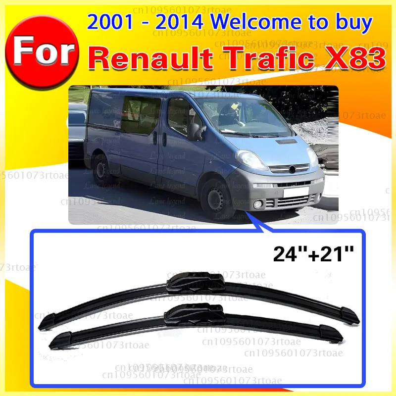 2Pcs Wiper Front Wiper Blades For Renault Trafic X83 2001 - 2014 Windshield Windscreen ‌High-performance wiper‌ 24