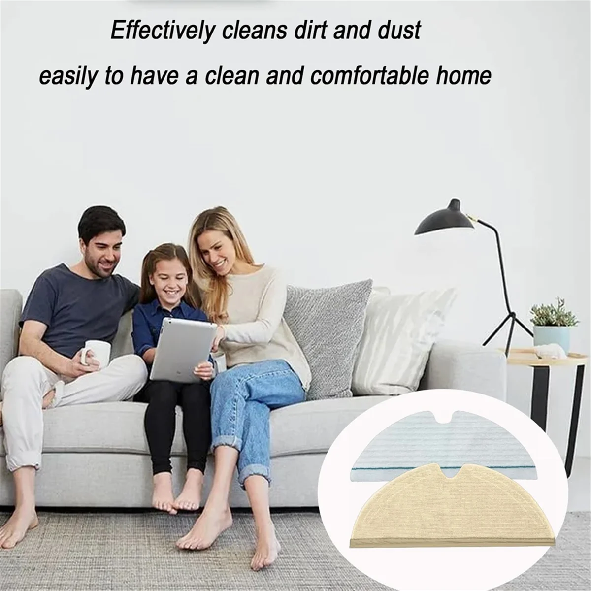 EAS 10PCS Mop Pad for Roborock Q5 Pro/Q8 Max/Q8 Max+/Q7/Q7+/Q7 Max/Q7 MAX+/S5/S50/S51/S55/S5 MAX Robot Vacuum Cleaner