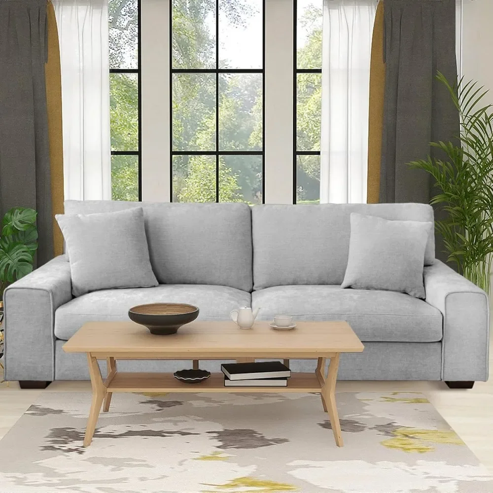 Modern Chenille Recliner Sofas, loveseat Sofa, Removable Sofas Cover Space Spring Cushions and Solid Wood Frame, Easy to Install