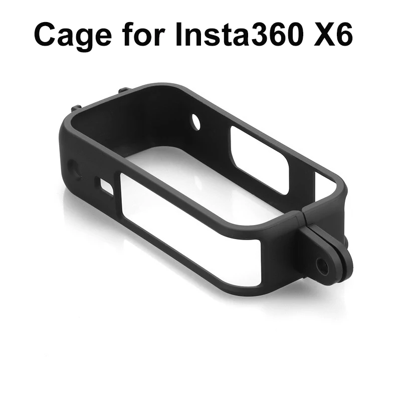 Camera Cage for Insta360 X6 Protective Frame Action Camera Accessories with 1/4 Screw Mount and Silicone Pad