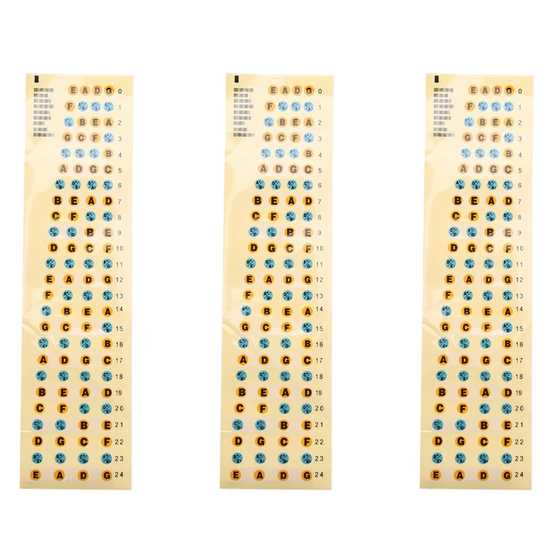 CGDS-3X Guitar Fretboard Note Decals Fingerboard Frets Map Sticker For Beginner Learner Practice(Bass-Multicolor)