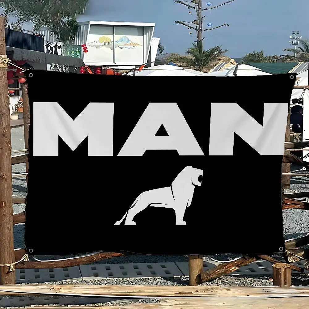 M-Man T-Truck Logo Small Size Cheerleading Banner Hand Pulled Flag Outdoor Atmosphere Flags