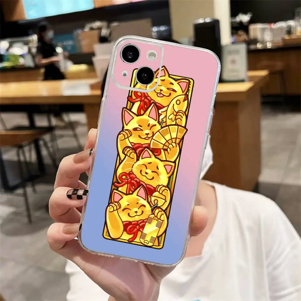 Money for Lucky Fortune Cat   Transparent Basic Phone Case For iPhone 18 17 16 15 14 13 12 Mini Pro Max Plus