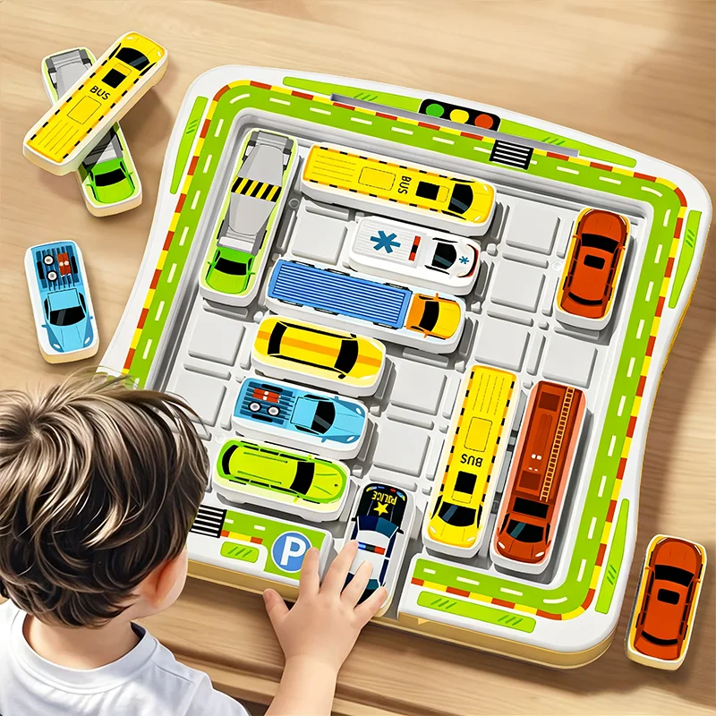

Children's Magnetic Maze Puzzle Game Traffic Parking Lot Board games Educational Children Logic Intelligence Game Kids Toys