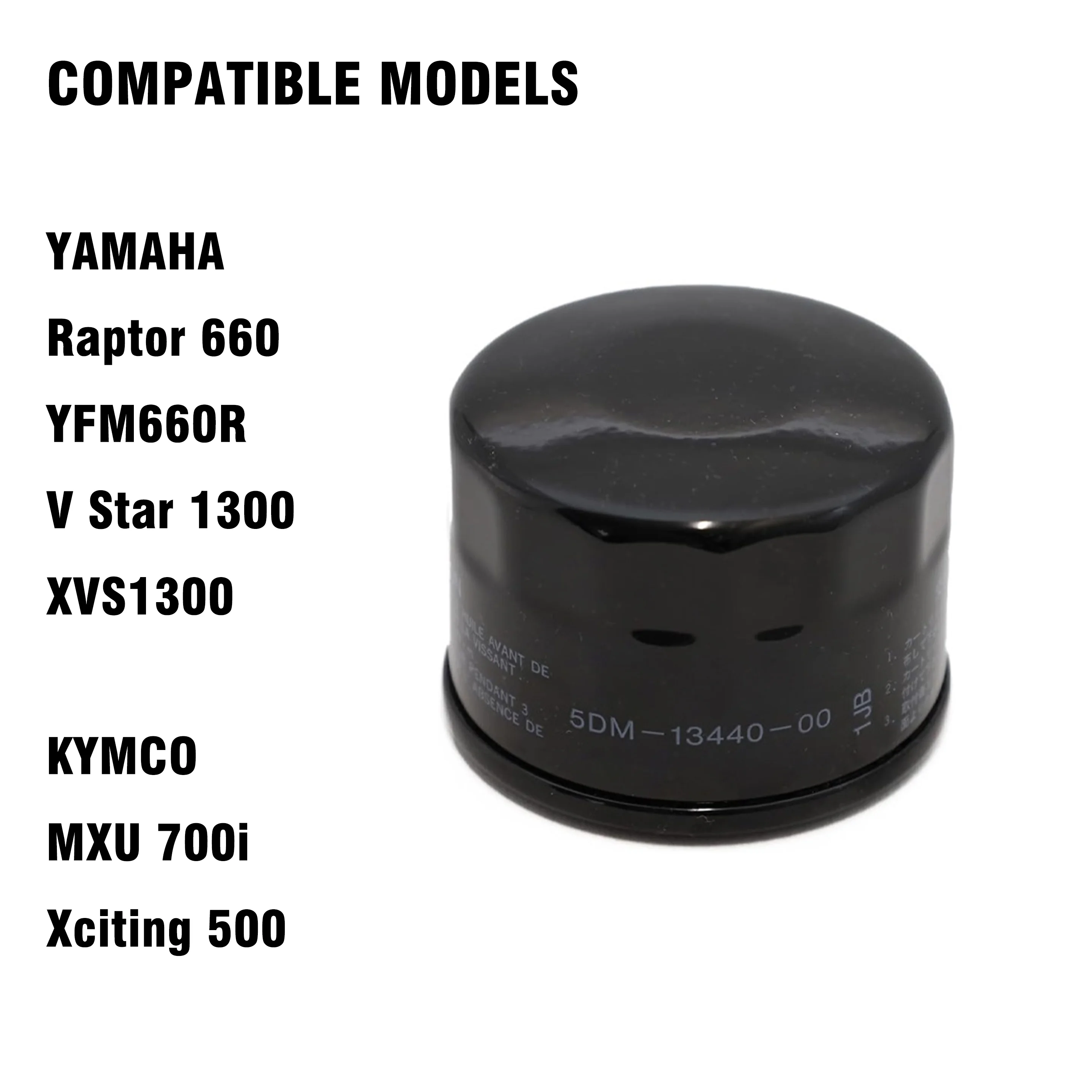 5DM-13440-00 Oil Filter Replacement For Yamaha Raptor 660 YFM660R V Star 1300 XVS1300 Kymco MXU 700i Xciting 500