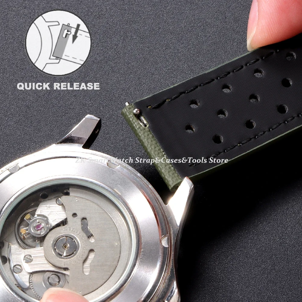 Premium Quality Nylon Sailcloth Watch Strap 18mm 20mm 22mm Band Waterproof Fabric Bands Quick Release Wristband Belt Accessories